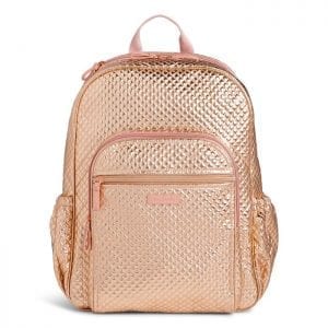 Vera Bradley Iconic Campus Backpack - Rose Gold Shimmer